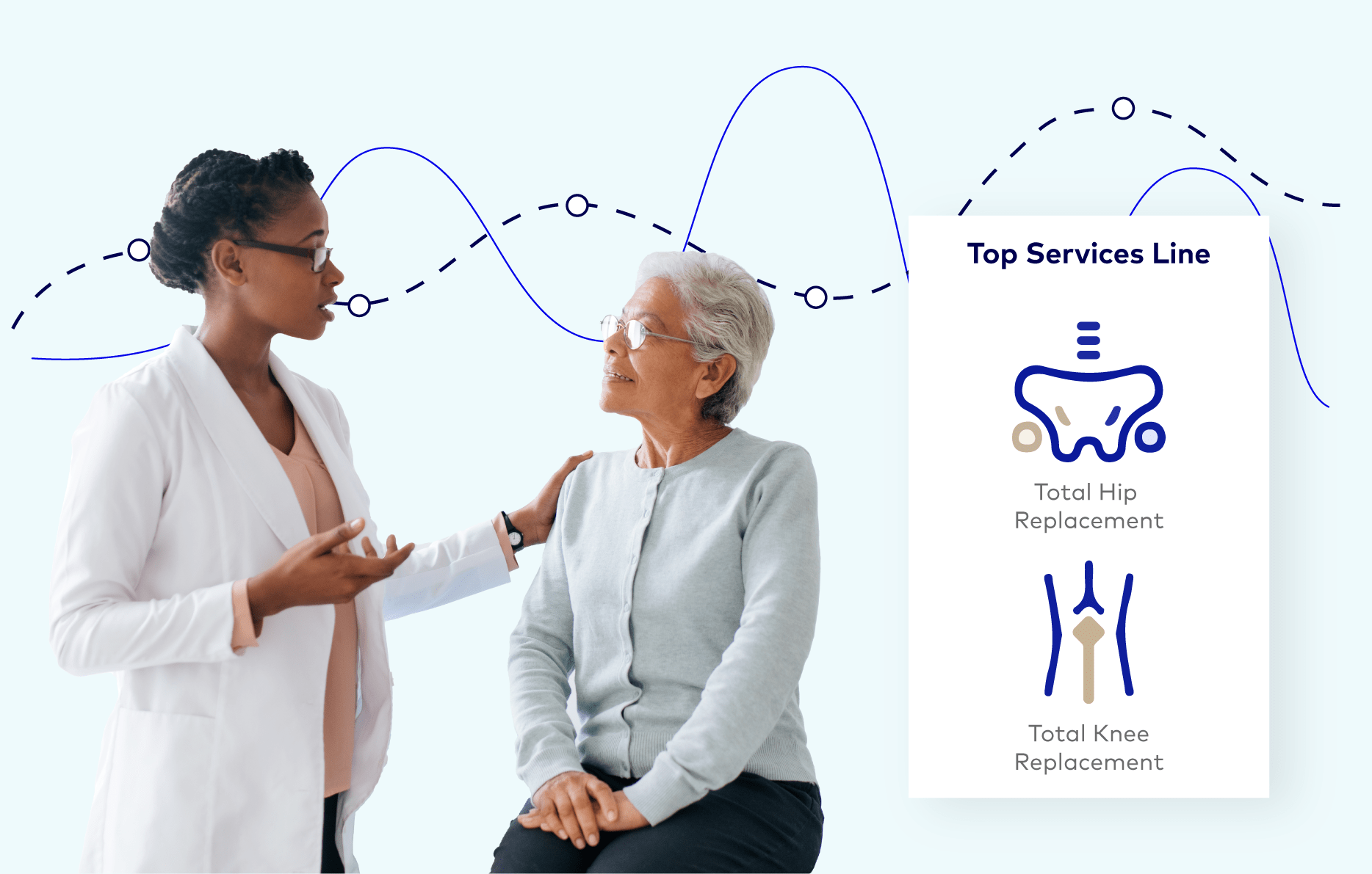 Female doctor and patient at a high quality hospital