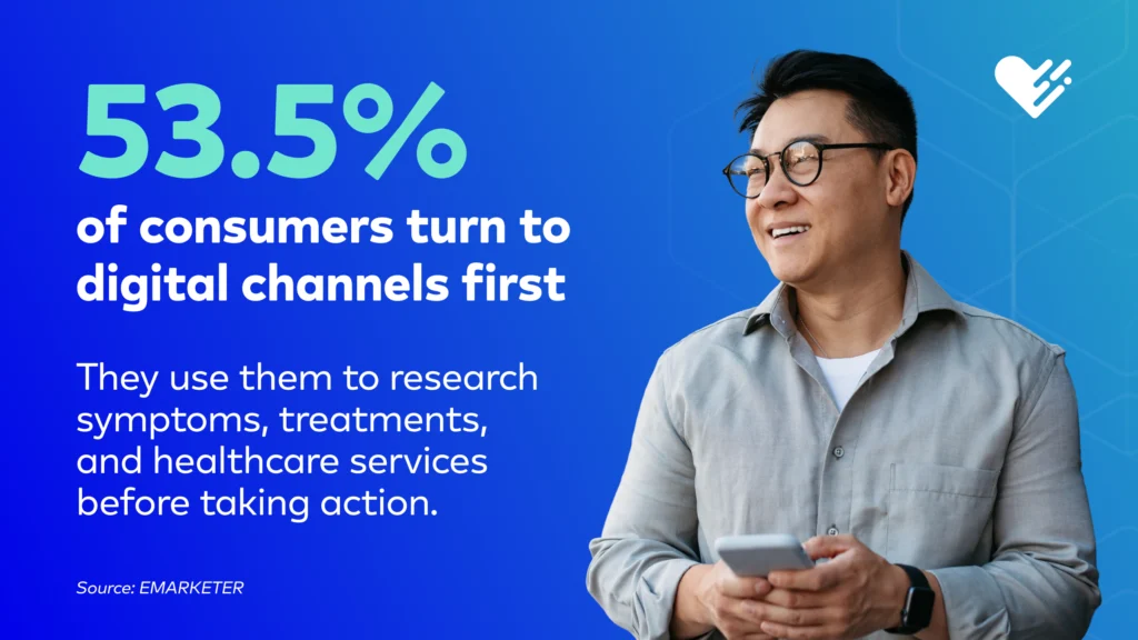 Illustration of the digital channels consumers use to research health information